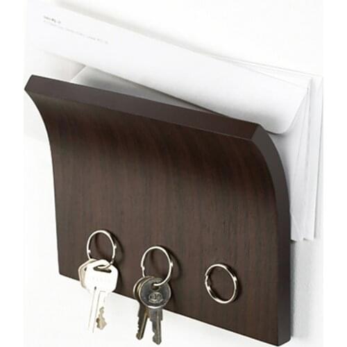 Creative Wood Magnetic Hooks Household Key Holder Storage Hook Wall Mounted Message Letter Storage Board Magnet Hook Decoration