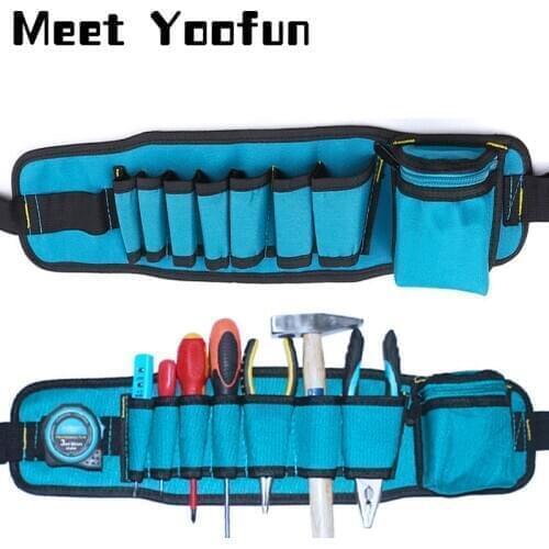 Multi-function Tool Bag Waist Pack Oxford Cloth Electrician Repair Tool Storage Bags Hardware Tool Wrench Pliers Pocket