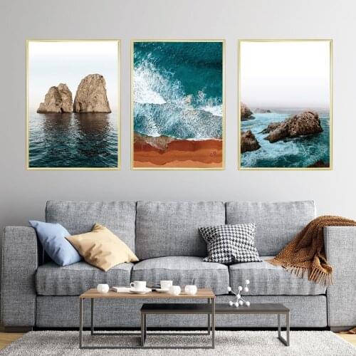 Seascape Poster sea Canvas Painting Abstra reef Plant Wall Art Pictures For Living Room Home Modern Decorative Prins On The Wall