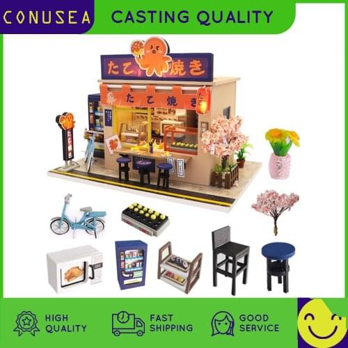 Diy Doll House Set Japanese Style Wooden Dollhouses Furniture for Dolls House for Children Miniature Building Kits Toy for Kids