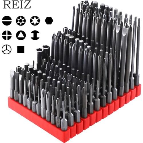 REIZ 12 Pcs Screwdriver Bits Set 50-100mm Phillips Slotted Torx Magnetic 1/4'' Hex Shanks S2 Alloy Electric Drilling Repair Tool