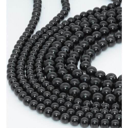 Natural Genuine Shungite Loose Round Beads 6mm / 8mm - Hole Size 1mm+-0.1mm