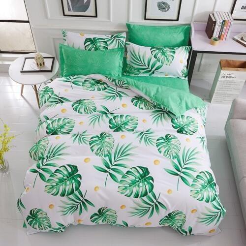 New Aloe Cotton Bed Sheets Four-piece King Size Bedding Set Quilt Romantic Than Heart Printing Pillow Duvet Cover Brief Style