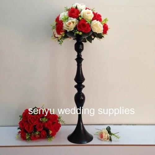 New Arrival ! Black long cylinder flower vase for wedding decoration
