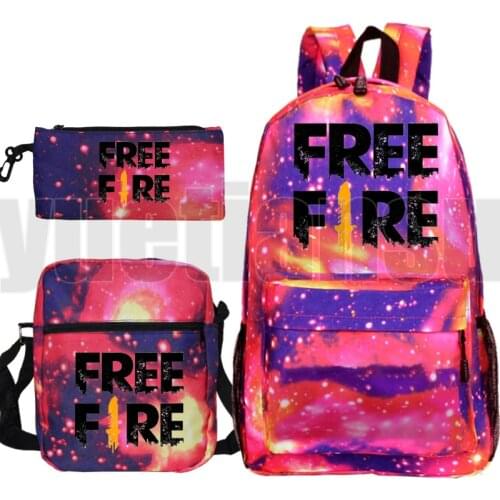 New Game Free Fire Backpacks Teens Bag Pack Shoulder Bookbag Pencil Bag Anime Free Fire Garena Back To School Plecak 3 PCS/set