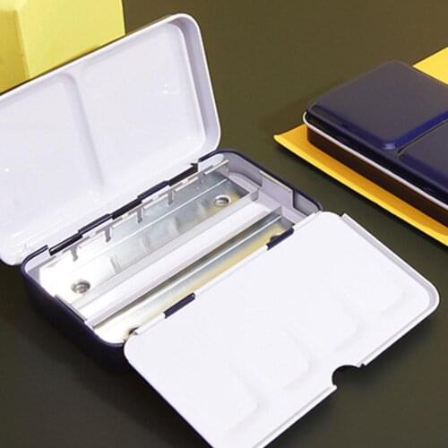 Watercolor Tin Box Iron Palette Divider Starry Oil Storage Paints Empty Pans Supplies Tray Paint For Art Half Acrylic Paint C7K5