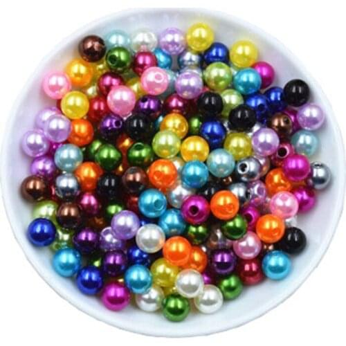 6MM 200PC Color Garment ABS Imitation Pearl DIY Necklace Jewelry Making Jewelry Craft Beads Bag Shoes Jeans Decorative Supplies