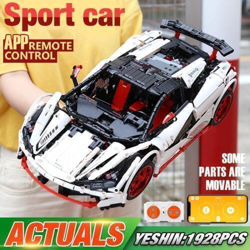 MOULD KING 13067 App High-Tech Car Model Compatible With MOC-16915 White Icarus Car Kids Building Blocks Bricks Christmas Gifts