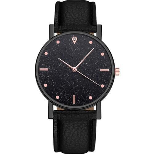 Luxury Women Watch Unisex Stars Starry Frosted Belt Watch Ladies Dotted With Roman Scale leather Watch Reloj Zegarek Damski