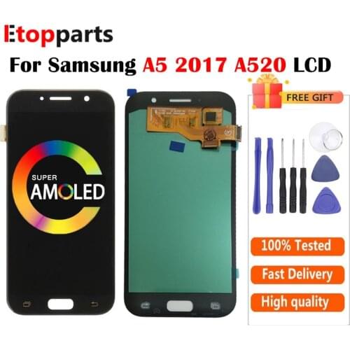 AMOLED For SAMSUNG GALAXY A5 2017 A520 SM-A520F LCD Display Touch Screen Digitizer Assembly Replacements Free Shipping