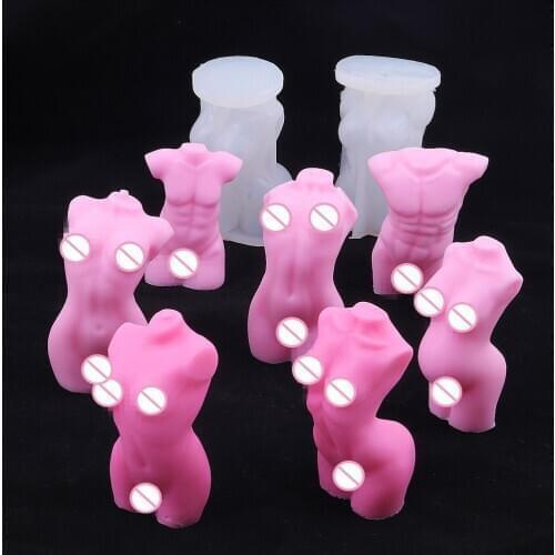 3D Human Body Art Candle Silicone Mold Male Female Body Form DIY Soap Aromatherapy Plaster Molds Wax Mould Decorating Crafts
