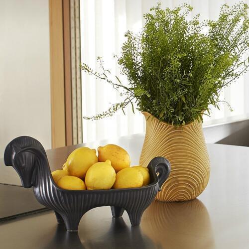 Horse Head Fruit Plate Ceramic Fruit Plate European Post-modern Light Luxury Creative Living Room Coffee Table Decorations Ornam