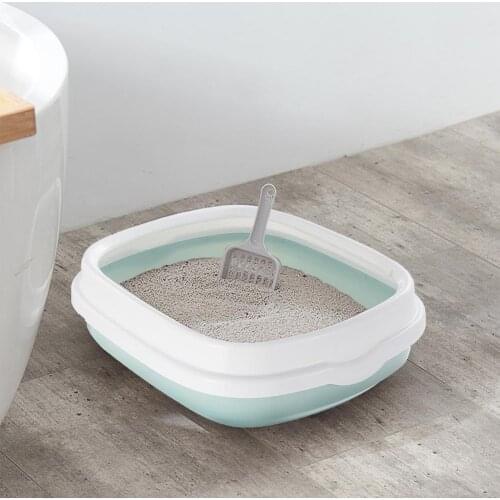 Pet Dog Toilet Cat Litter Box Large Pet Kitten Toilet With Detachable Lid Dog Tray Semi Closed Litter Shovel Puppy Cat Sandbox
