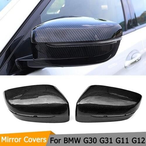 Real Carbon Fiber Side Mirror Cover For BMW 5 Series G30 G38 2017-2019 Car Replacement LHD