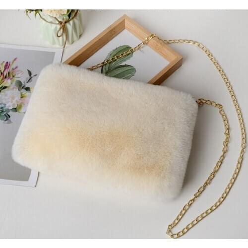 Women Small Purses and Handbags Faux Fur Female Crossbody Bags for Women Plush Lady Shoulder Bag