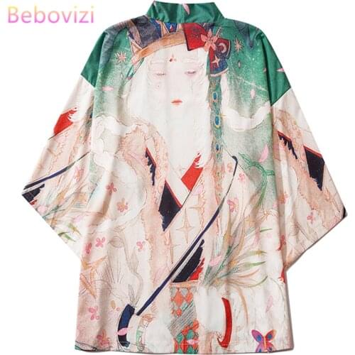 M-XXL Casual Japanese Style Harajuku Kimono Cosplay for Mens Women Streetwear Robe Japan Cardigan Top Yukata Haori Clothes