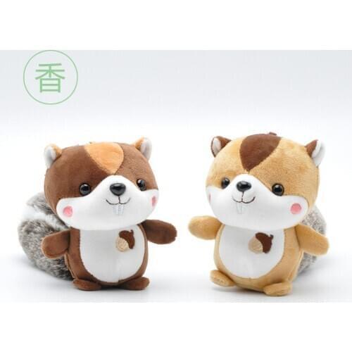 10cm 4 Inch Acorn Squirrel Pendant Grab Machine Random One Color Soft New Cute Key Chain Ring Plush Keychains Doll Toy