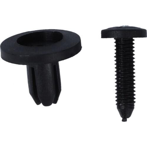 100 Pcs Plastic Push Type Fastener Rivets Fender Clips for 7mm Dia Hole