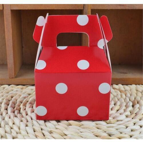 1000pcs MOQ 200 pcs 1 color Birthday paper candy box wedding polka dot candy boxes Kids Party Box DIY Gift Box Polka Candy Bag