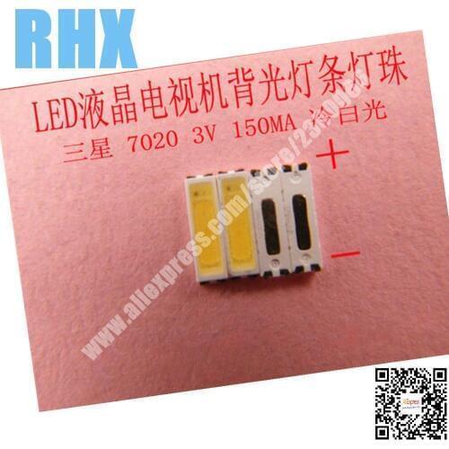 200piece/lot FOR Repair Samsung TCL Panasonic LCD TV LED backlight Article lamp SMD LEDs 3V 7020 Cold white light emitting diode
