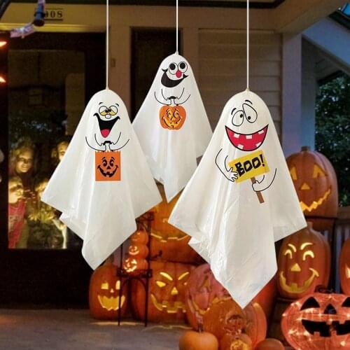 3pcs/set Fabric Mini Ghost Halloween Hanging Ghost Party Decoration Finger Doll Cake Card Pumpkin Monster Party Decoration