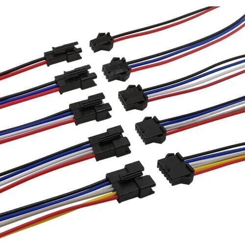 5Pairs JST SM 2P 3P 4P 5Pin 6 Pin Plug Male to Female Jack Socket Wire Cable Pigtail Connector Length 10cm 15cm 20cm