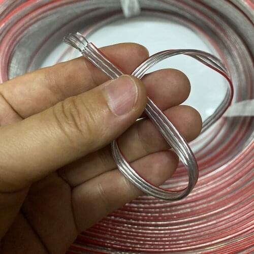 50M LED connection wire pvc insulated wire 22AWG Electronic cable full color pixel light 3core transparent Cable with Red edge