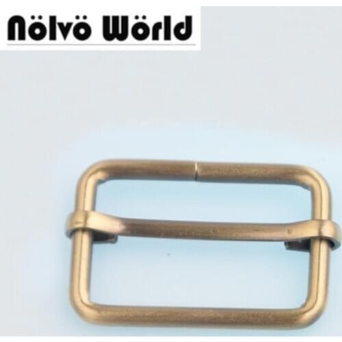 50pcs 5mm thick 38mm(1 1/2 inch) Brushed Antique Brass Slider buckle,DIY Belt Ribbon Roll Buckle Strap Adjuster Buckles