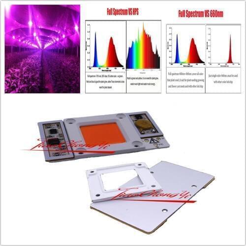 50PCS 220VAC High Power 50W led chip built-in driver 380NM-840NM Full Spectrum LED