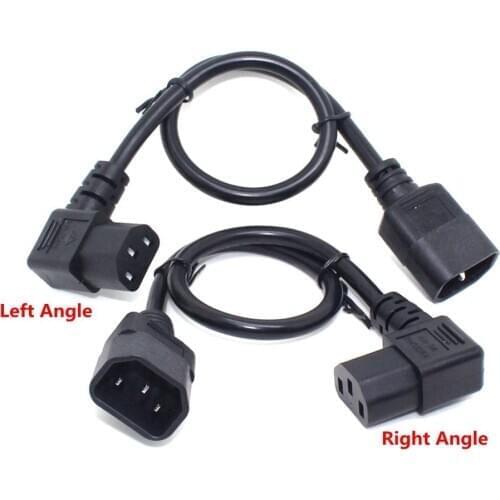 Right or Left Angled IEC 320 C13 to C14 Male to Female Power Adapter Extension cable for LCD LED Mount TV