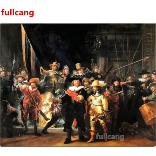 Diy 5D Diamond Painting Cross Stitch The Night Watch Diamond Embroidery Famous Painting Mosaic Pattern famous Painting,JX2088