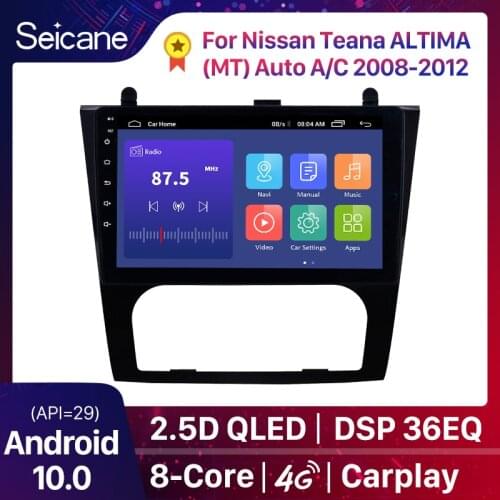 Seicane Android 10.0 DSP 2Din GPS Car Multimedia player For 2008 2009 2010-2012 Nissan Teana ALTIMA Auto A/C support Mirror link