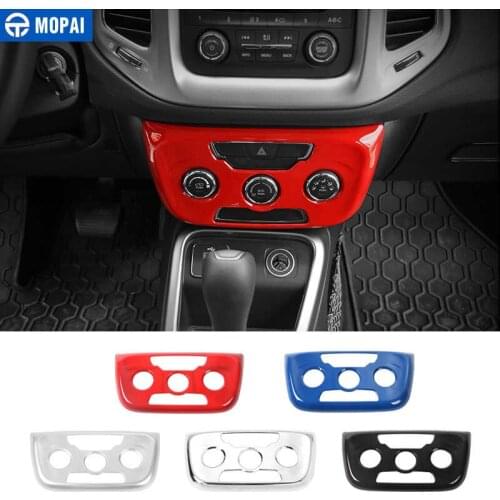 MOPAI Car Interior Air Conditioning Decoration Panel Stickers for Jeep Compass 2017 Up Manual Aircon Car Accessories Styling