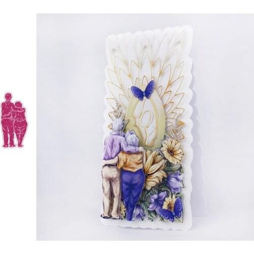 Two Characters Back View Cutting Dies Scrapbook Dariy Decoration Stencil Embossing Template DIY Greeting Card Handmade