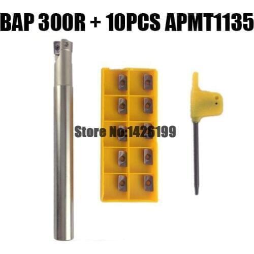 BAP300R C10 10 120 C12 12 120 C14 14 130 C16 16 150 C20 20 160+ APMT1135 Indexable Milling Cutter Holder with Carbide CNC Insert