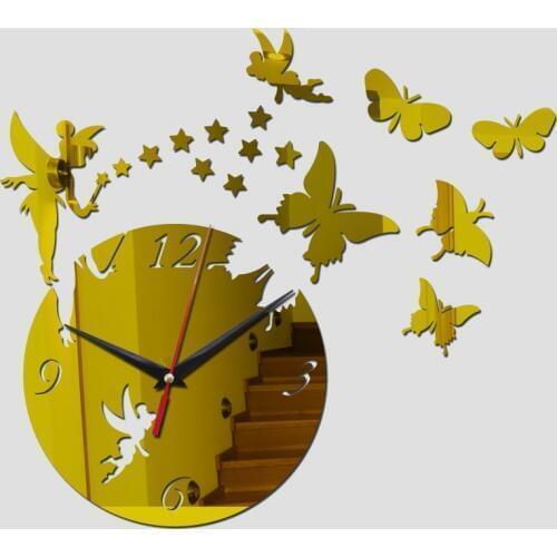 Hot sale acrylic wall watch home decor 3d mirror clocks safe modern design diy digital sticker quartz clock