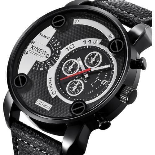 Famous Designer Mens Watches Brand Luxury Quartz Wristwatches Leather Band Big Face Military Date Clock relogio masculino dz