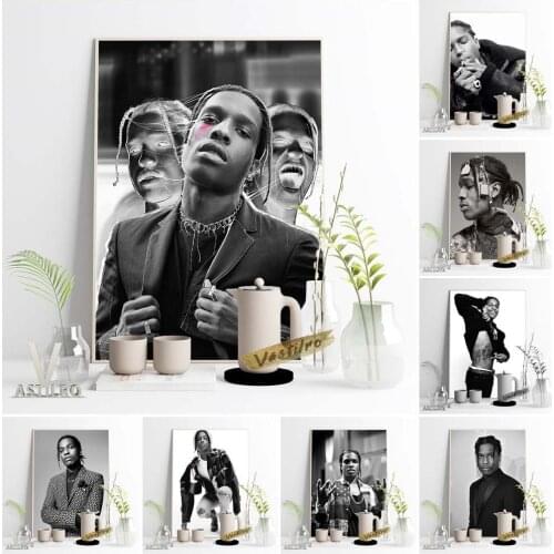 ASAP Rocky Rapper Singer Poster Fashion Black White Portrait Wall Picture Hip Hop Music Magazine Album Art Print Fans Gift Decor