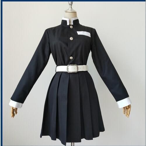 Anime Comic Demon Slayer Kimetsu no Yaiba Cosplay Costumes Tsuyuri Kanawo Cosplay Costume Kimono Black Uniforms Kendo Suits