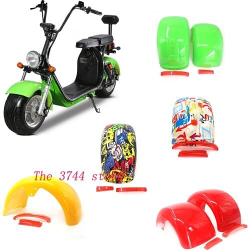 Front And Rear Fender Mudguards With Taillights Plastic Shell For Citycoco Electric Scooters Chinese Scooter accessories