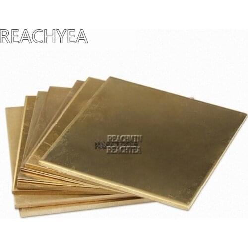 H62 Brass Sheet Thickness 0.5/0.8/1/2/3/4*100*100mm Brass Plate Customized Size CNC Frame Model Mould DIY Contruction Brass Pad