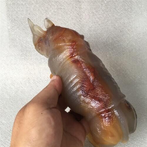 Natural agate quartz crystal rhino Home furnishing decoration stone and crystal Reiki healing Holiday gifts