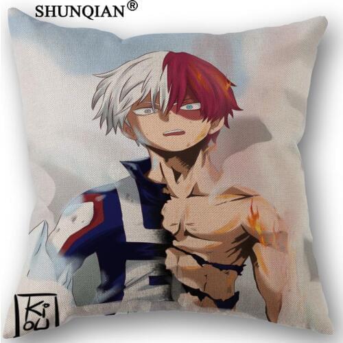 Custom My Hero Academia Cotton Linen Square Zippered Pillow Cover For Office,Family Customize Your Picture 45x45cm