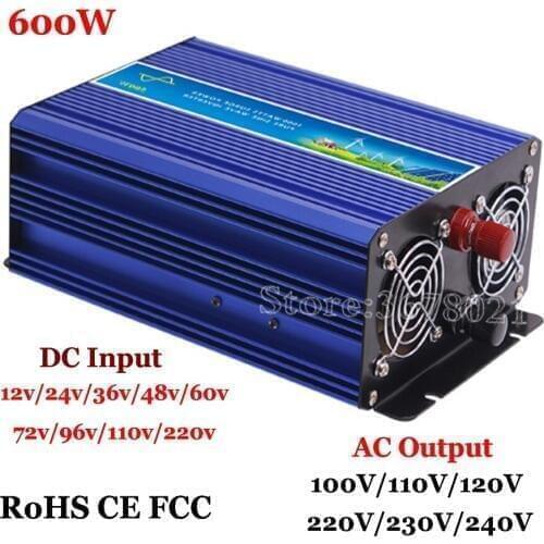 600W off grid inverter, pure sine wave inverter solar and wind system 60V/72V/96V/110V/ DC to AC 100/110/120/220/230/240V