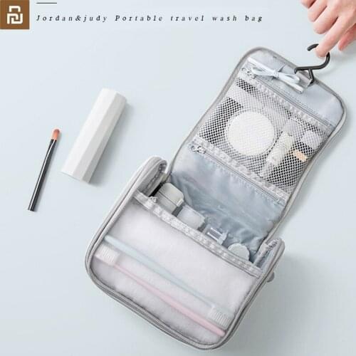 New jordanjudy protable travel wash bag Reasonable partition Suspension design Washing skin care cosmetic storage bag