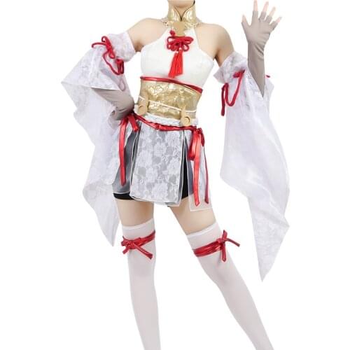 2021 New Game Naraka: Bladepoint Loli Hutao Cosplay Costume Dress Gloves Leggings White Tights Halloween Woman Accessories Set