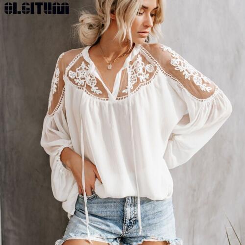 OLGITUM Lace Blouses