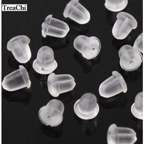 Wholesale Clear Plastic Ear Hooks Back Post Nuts Rubber Earring Backs Stoppers Fashion Jewelry Earring Stud DIY Accessorie Tool