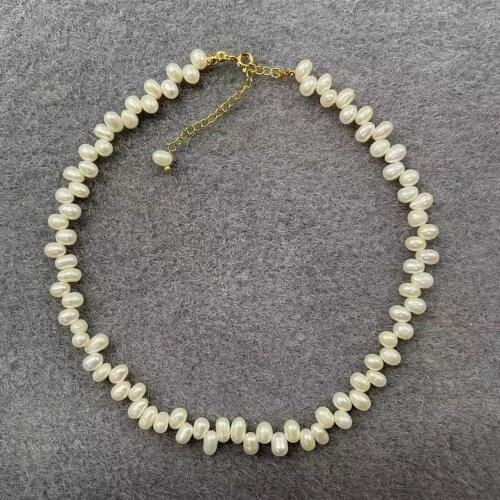 Baroque millet freshwater pearl necklace female irregular pearl clavicle chain female