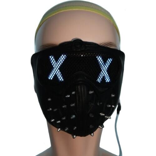 Punk Mask Halloween Mask Warch Dogs Wrench Cosplay Rivet Face Mask Half Face Latex Party Masks Cosplay Props